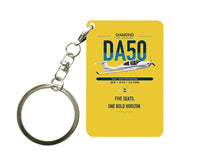 Thumbnail for Diamond DA50 RG design on yellow designed key chain, double-side print