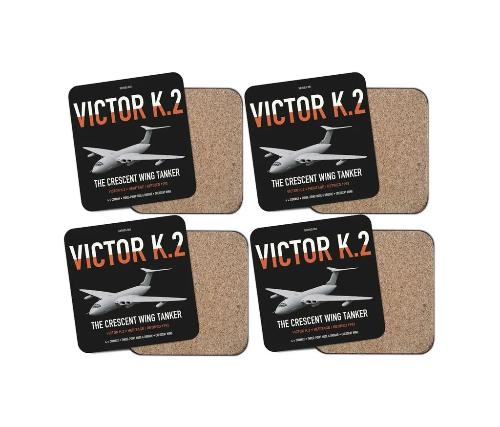 Handley Page Victor K.2 design on black 4 pieces set coaster