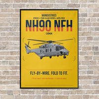 Thumbnail for NHIndustries NH90 NFH Caïman vertical canvas print - framed - yellow background