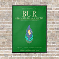 Thumbnail for Hollywood Burbank Airport BUR - Canvas Framed - Green