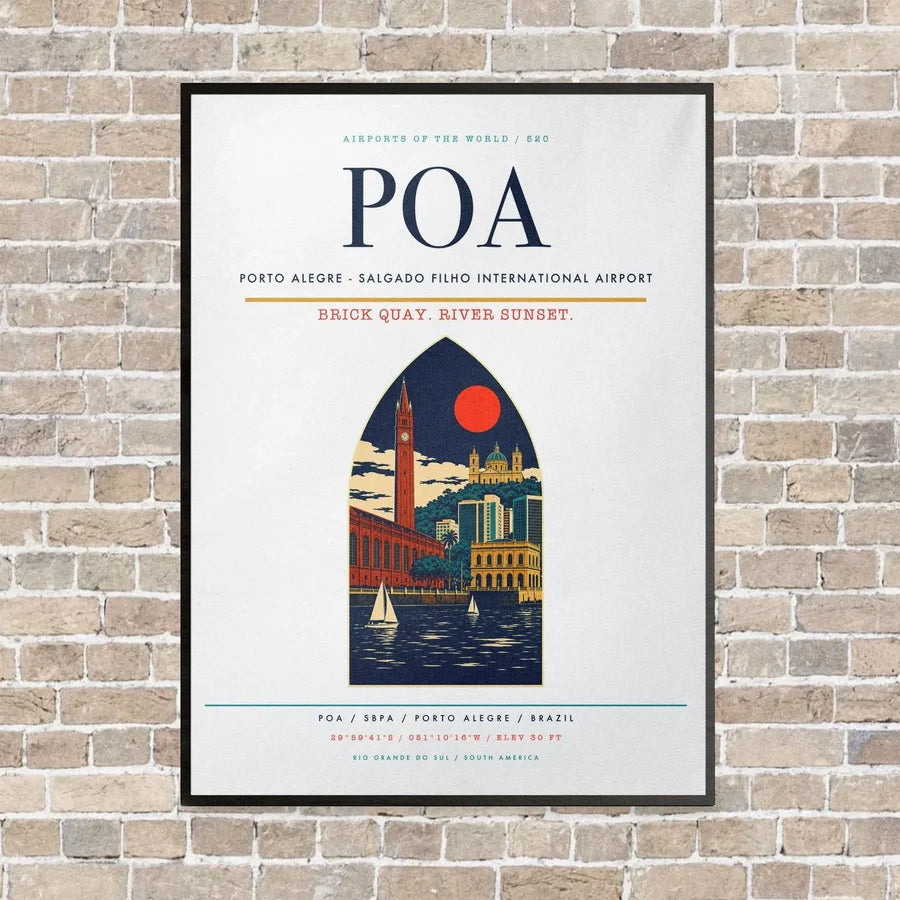 Porto Alegre - Salgado Filho International Airport POA - Canvas Framed - White