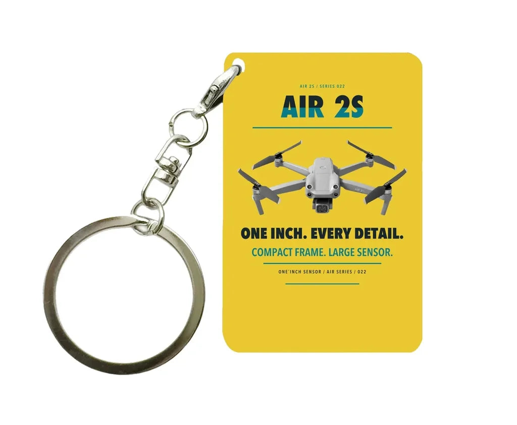 DJI Air 2S Key Chain design on yellow key chain