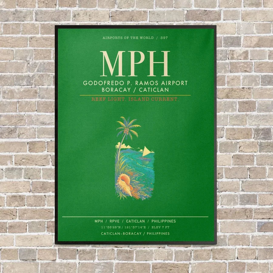 Godofredo P Ramos Airport Boracay Caticlan MPH - Canvas Framed - Green