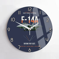 Thumbnail for F-14A Tomcat Defend The Fleet design on navy blue no frame wall clock