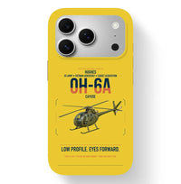 Thumbnail for Hughes OH-6A Cayuse design on yellow magsafe iphone case, for iPhone 17 Pro