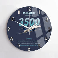 Thumbnail for Bombardier Challenger 3500 design on navy blue no frame wall clock
