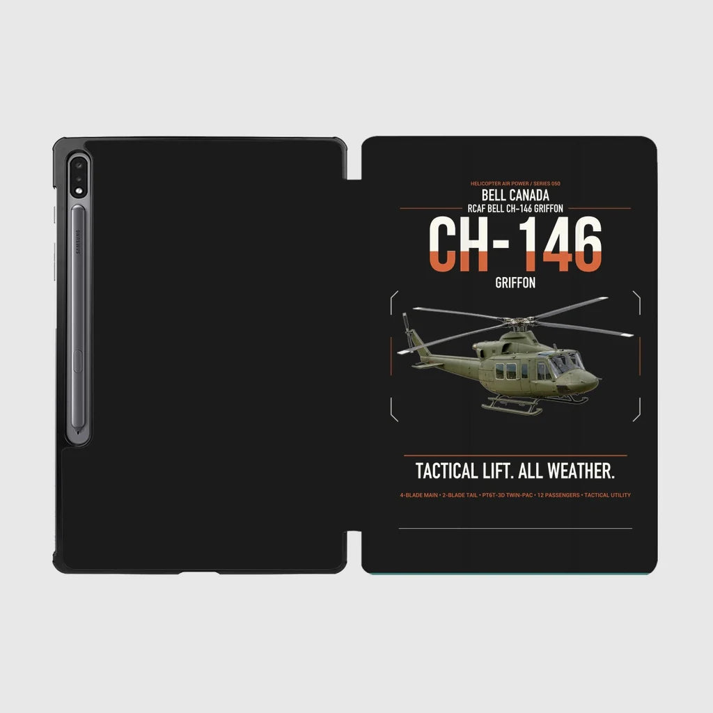 Bell Canada CH-146 Griffon design on black samsung tablet tablet case