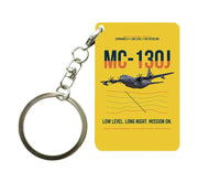 Thumbnail for MC-130J COMMANDO II design on yellow designed key chain, double-side print