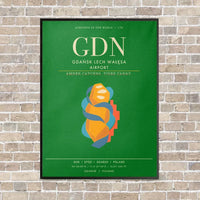 Thumbnail for Gdansk Lech Waesa Airport GDN - Canvas Framed - Green