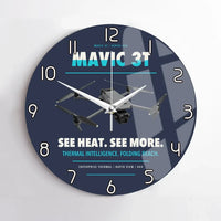 Thumbnail for DJI Mavic 3 Thermal design on navy blue no frame wall clock