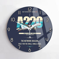Thumbnail for Airbus A220-300 design on navy blue no frame wall clock