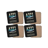 Thumbnail for Airbus A321XLR design on black 4 pieces set coaster