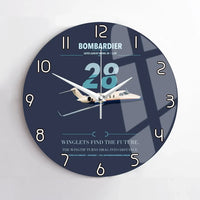 Thumbnail for Bombardier Learjet 28 design on navy blue no frame wall clock