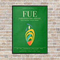 Thumbnail for Fuerteventura Airport FUE - Canvas Framed - Green