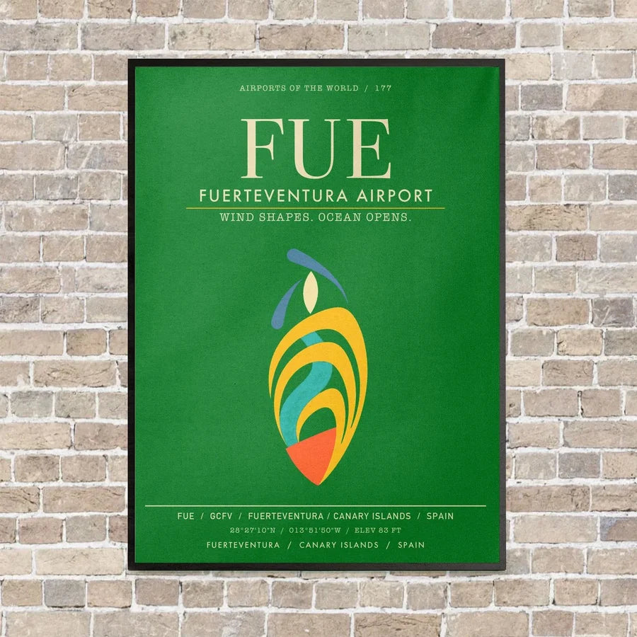 Fuerteventura Airport FUE - Canvas Framed - Green