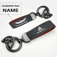 Thumbnail for Cargolux Horseshoe Buckle key chain, Gray + Name