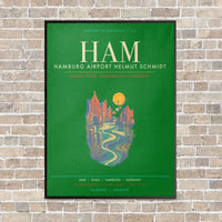 Thumbnail for Hamburg Airport Helmut Schmidt HAM - Canvas Framed - Green