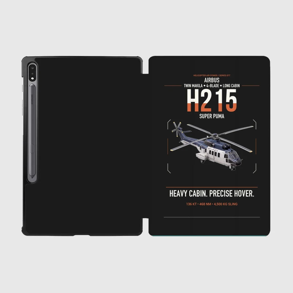 Airbus H215 design on black samsung tablet tablet case