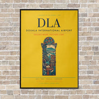 Thumbnail for Douala International Airport DLA vertical canvas print - framed - yellow background