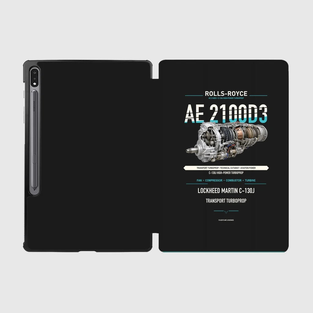 AE 2100D3 design on black samsung tablet tablet case