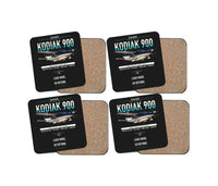 Thumbnail for Daher Kodiak 900 design on black 4 pieces set coaster