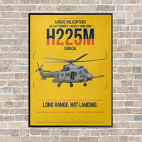 Thumbnail for Airbus Helicopters H225M Caracal vertical canvas print - framed - yellow background