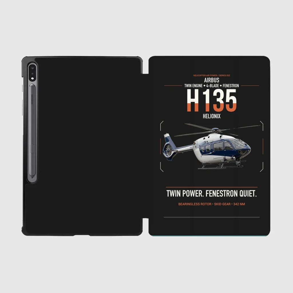 Airbus H135 design on black samsung tablet tablet case