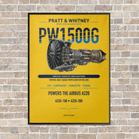 Thumbnail for PW1500G vertical canvas print - framed - yellow background