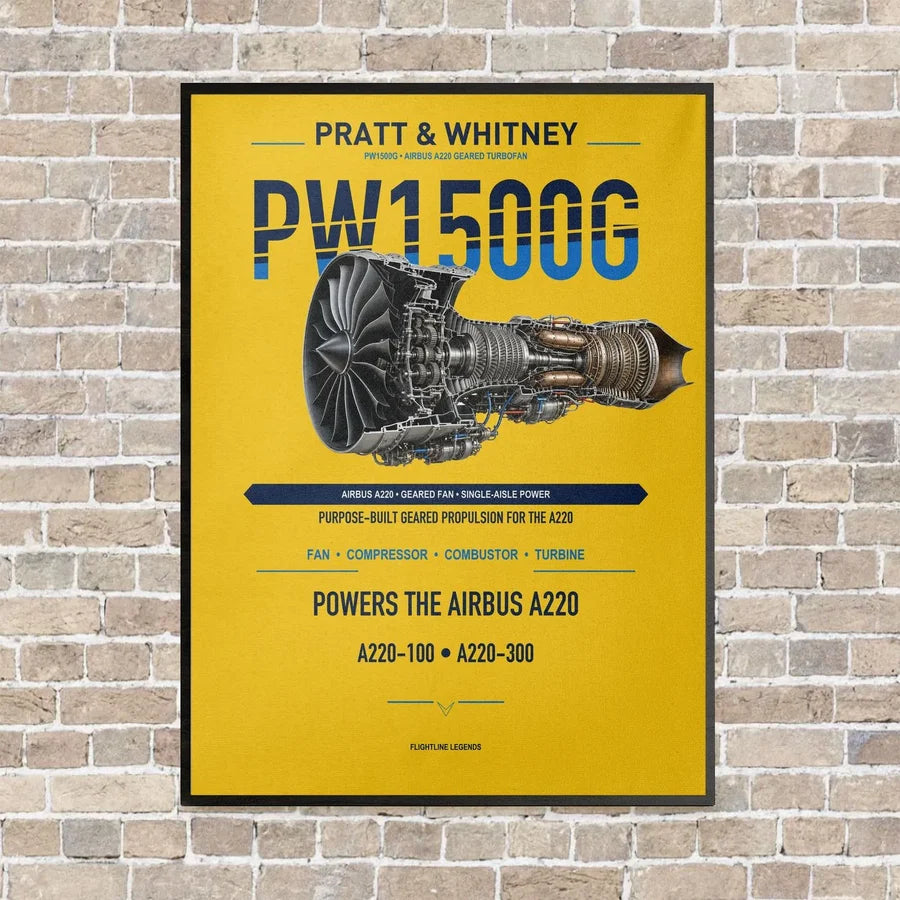 PW1500G vertical canvas print - framed - yellow background
