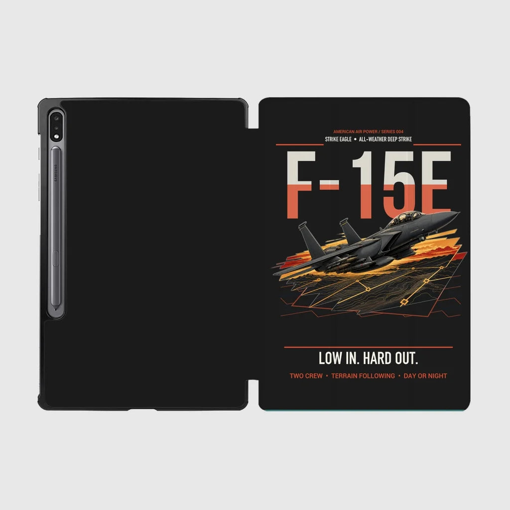 F-15E Strike Eagle design on black samsung tablet tablet case