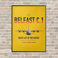 Thumbnail for Short Belfast C.1 vertical canvas print - framed - yellow background
