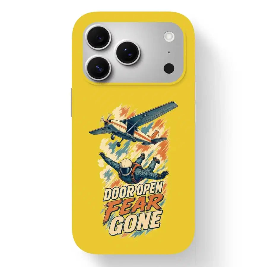 SIGNAL 568 - Door Open Fear Gone - MagSafe iPhone 17 Pro design on yellow magsafe iphone 17 pro