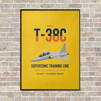 Thumbnail for T-38C Talon vertical canvas print - framed - yellow background