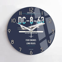 Thumbnail for Douglas DC-8-63 design on navy blue no frame wall clock