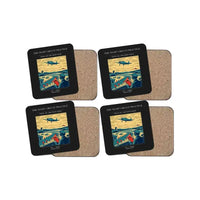 Thumbnail for The Night Circuit Practice - Designed Coasters design on black 4-pieces-set