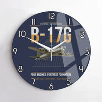 Thumbnail for B-17G Flying Fortress design on navy blue no frame wall clock