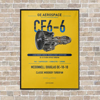 Thumbnail for CF6-6 vertical canvas print - framed - yellow background
