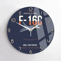 Thumbnail for F-16C Fighting Falcon Nine G One Purpose design on navy blue no frame wall clock