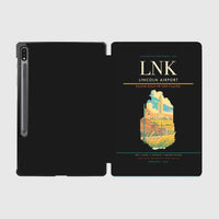 Thumbnail for Lincoln Airport (LNK) design on black samsung tablet tablet case