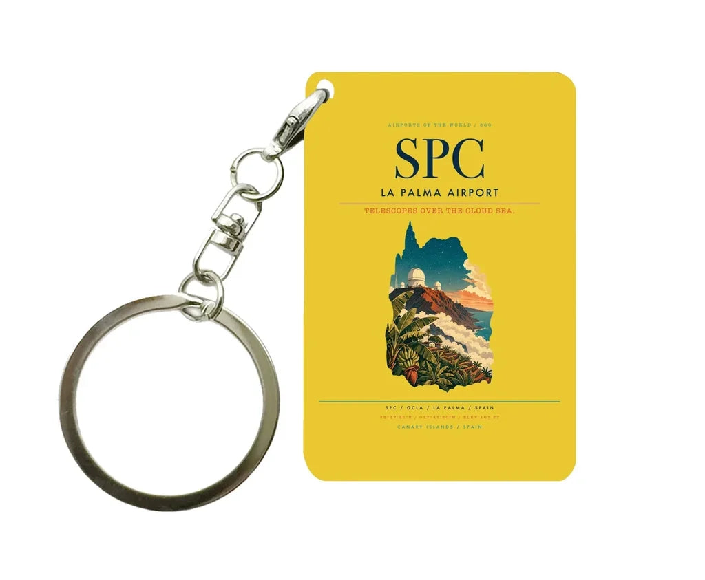 La Palma Airport (SPC) design on yellow key chain