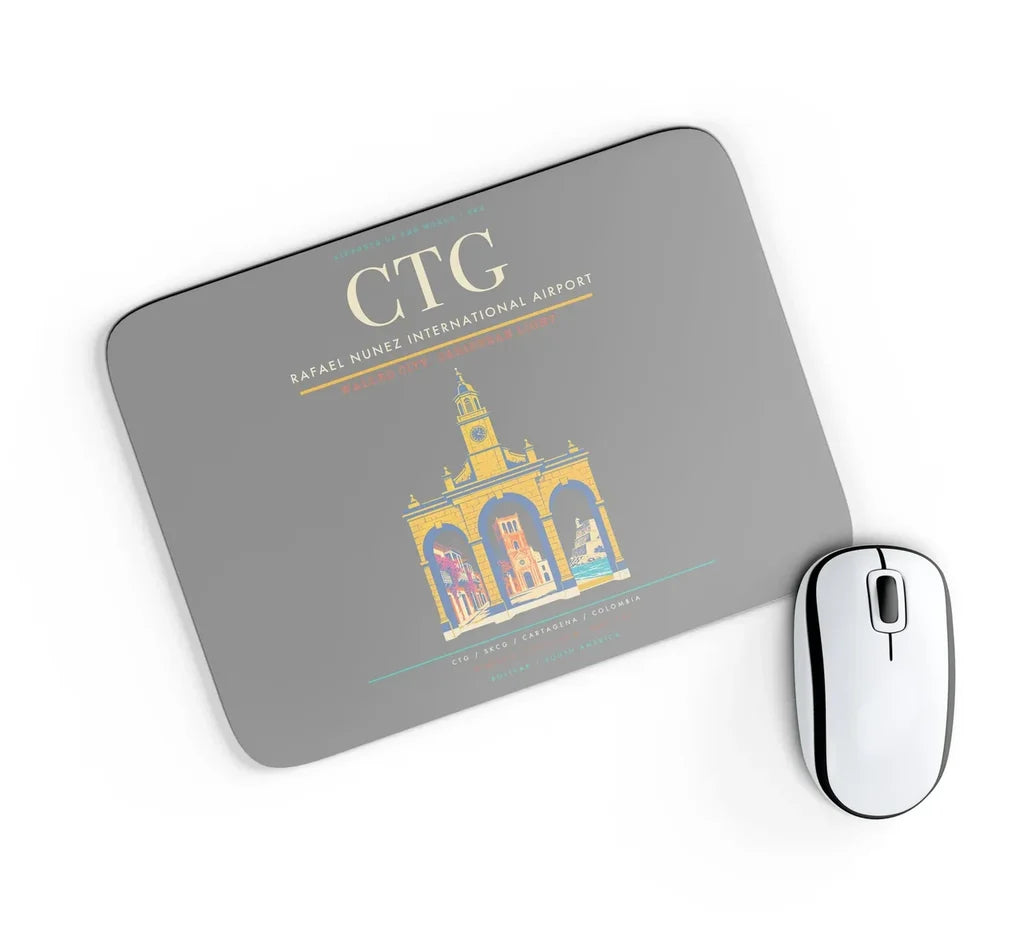 Rafael Nunez International Airport CTG Mouse-Pad Rectangle - Gray