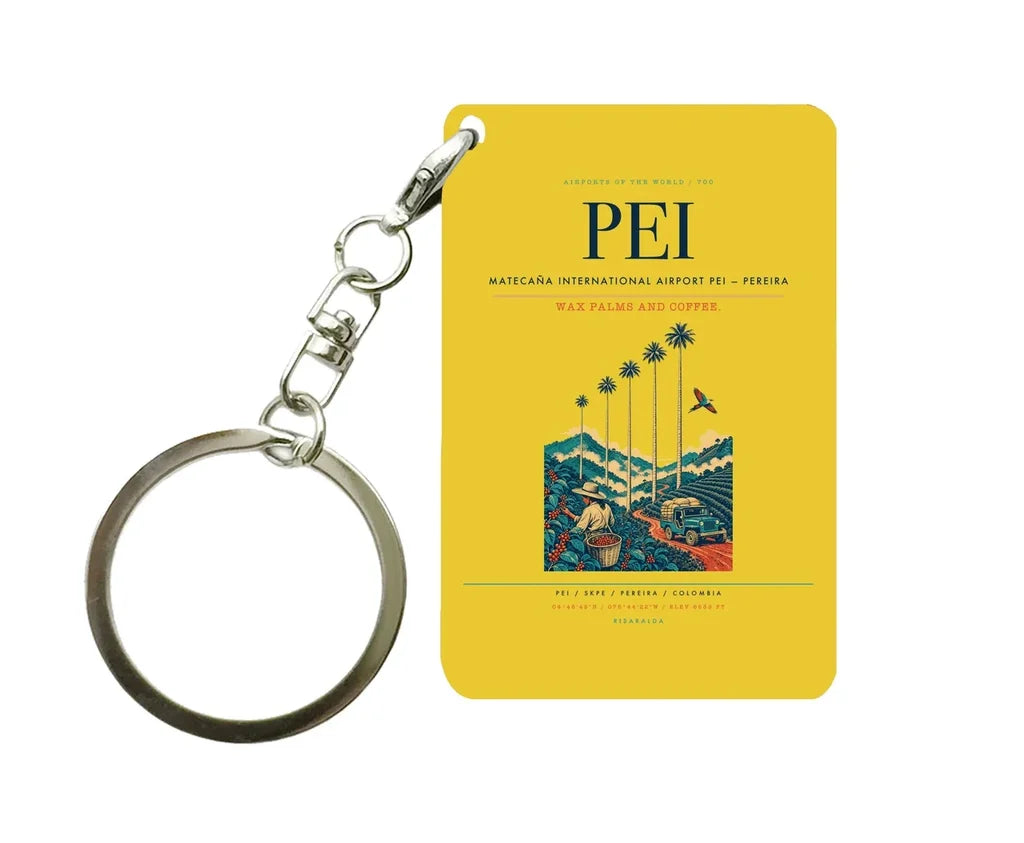 Matecaña International Airport (PEI) design on yellow key chain