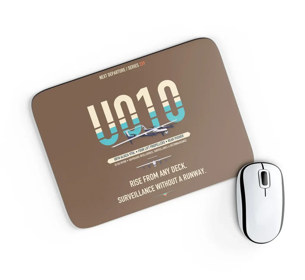 Airbus U010 Aliaca VTOL design on brown rectangle mouse pad