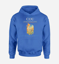 Thumbnail for Columbia Regional Airport (COU) design on blue hoodie single-side print