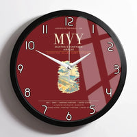 Thumbnail for Martha's Vineyard Airport MVY Wall-Clock Framed - Dark Red