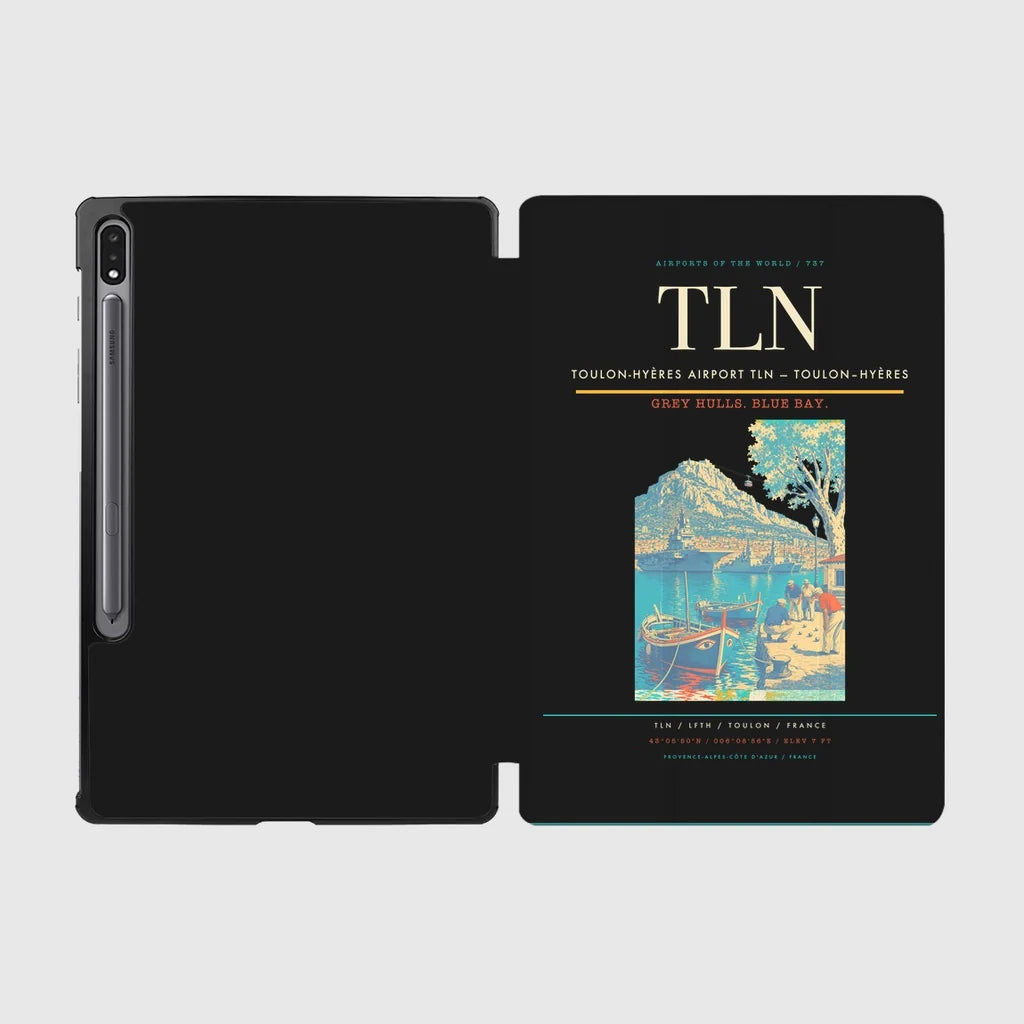 Toulon-Hyères Airport (TLN) design on black samsung tablet tablet case