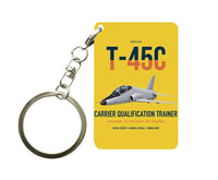 Thumbnail for T-45C Goshawk design on yellow designed key chain, double-side print