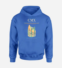 Thumbnail for Houghton County Memorial Airport (CMX) design on blue hoodie single-side print