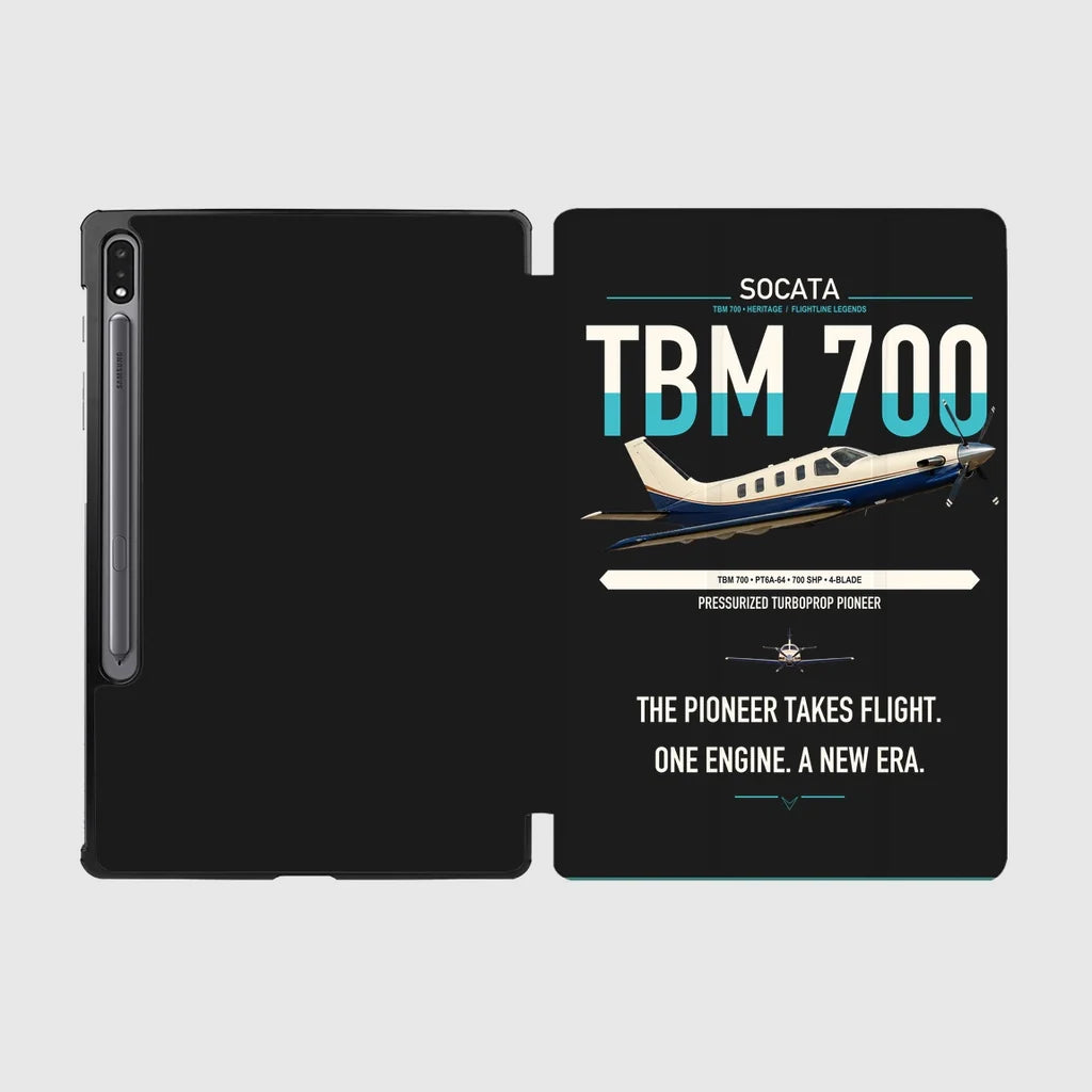 Socata TBM 700 design on black samsung tablet tablet case