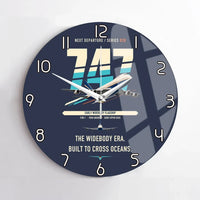 Thumbnail for Boeing 747-200B design on navy blue no frame wall clock